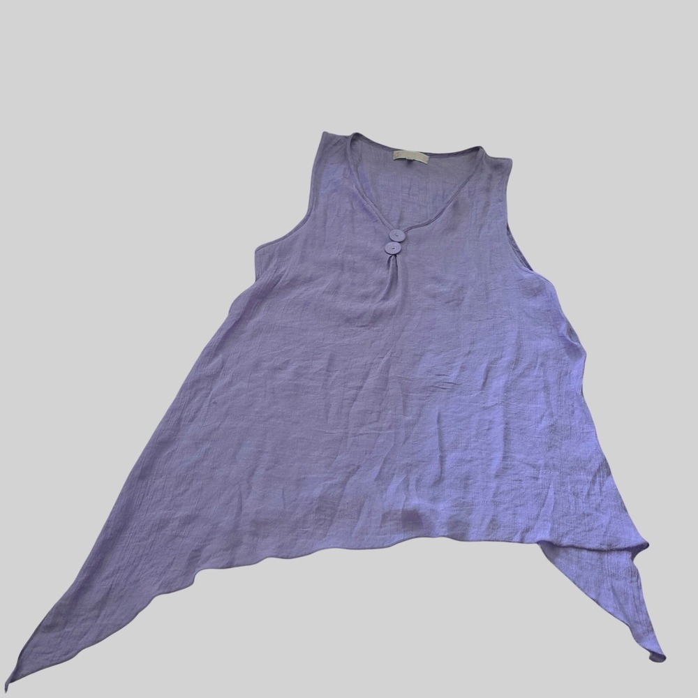 Y2K Fairy Top Linen Blend Asymmetrical Hem Boho Angel Festival Large 19 Inch PTP